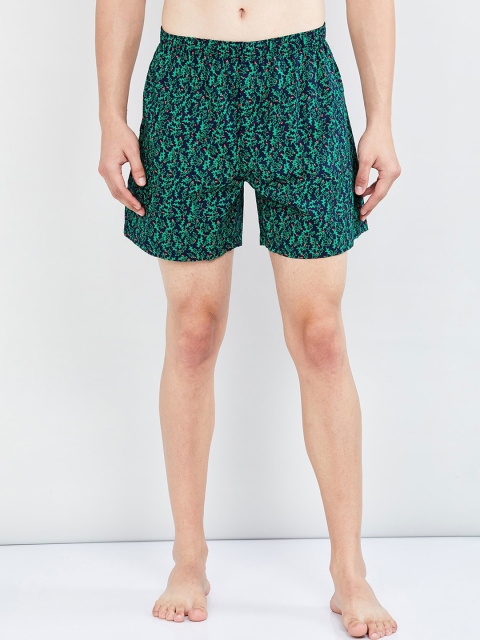 

max Men Green & Black Printed Pure Cotton Boxers AOPSP20BX04GREEN