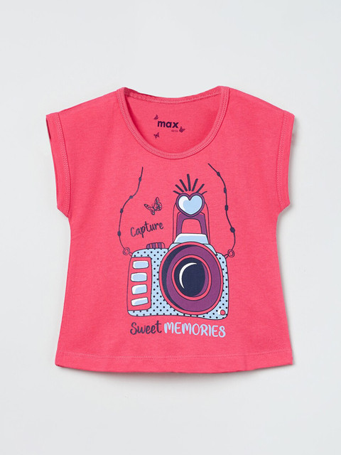 

max Girls Pink Printed Top