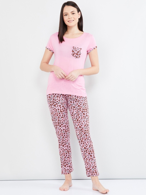 

max Women Pink Printed Night suit