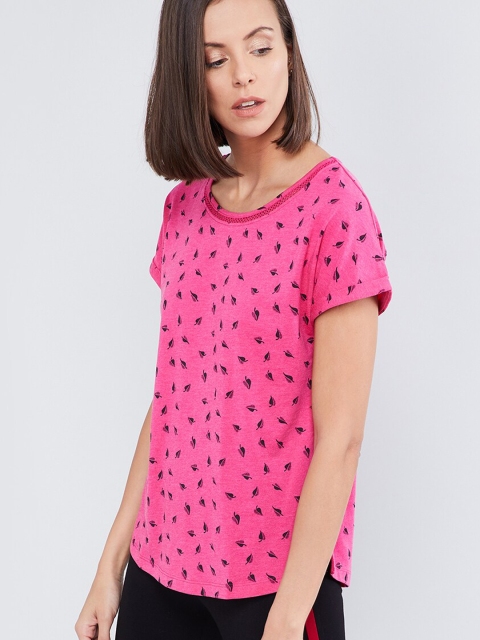 

max Women Pink & Black Printed Top