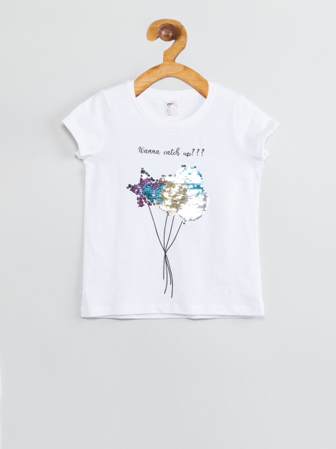 

max Girls Off-White Embellished Top