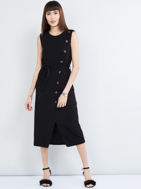 

max Women Black Solid A-Line Dress