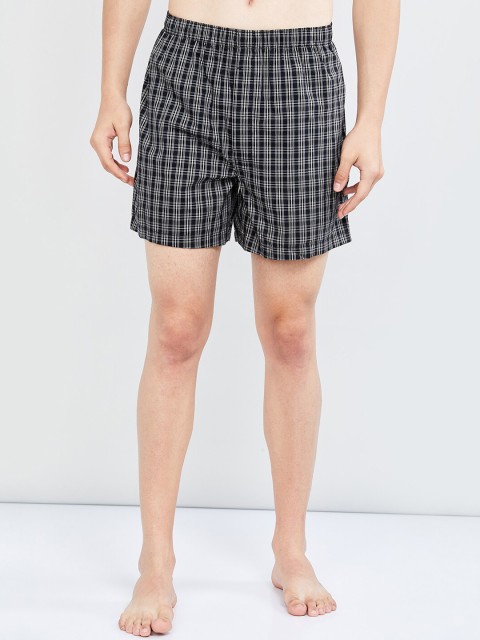 

max Men Black & White Checked Boxers YDSP20BX03