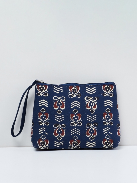 

max Women Navy Blue & Off-White Printed Pouch