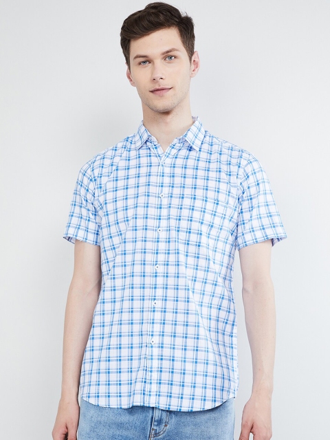 

max Men Blue Regular Fit Checked Casual Shirt