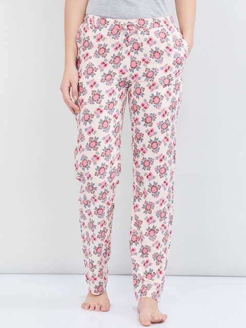 

max Women Pink & Grey Printed Lounge Pants