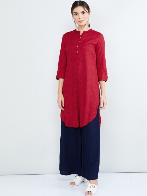 

max Women Red Floral Printed Straight Kurta