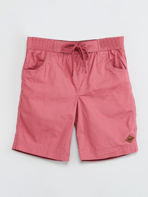 

max Boys Coral Pink Solid Regular Shorts