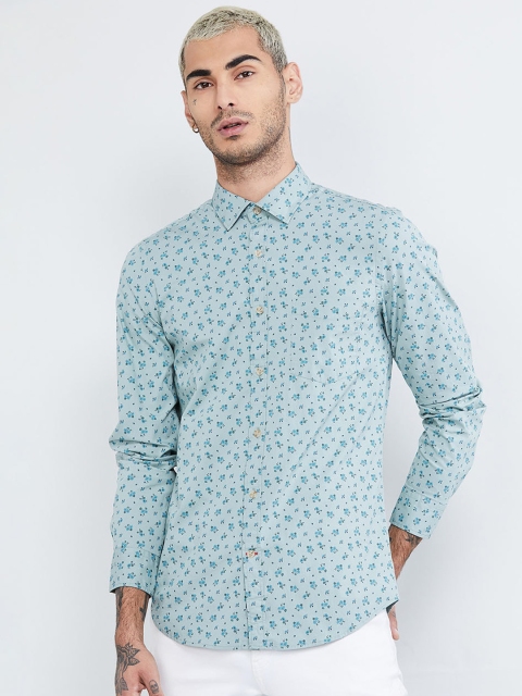 

max Men Green Slim Fit Printed Casual Shirt