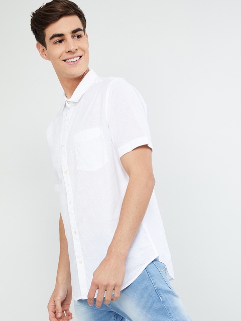 

max Men White Regular Fit Solid Casual Shirt