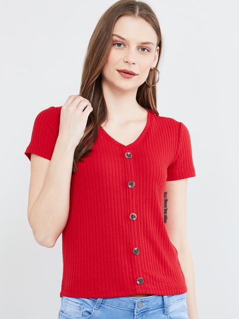

max Women Red Solid Top