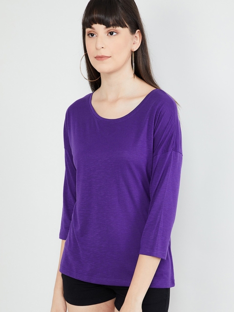 

max Women Violet Solid Styled Back Top