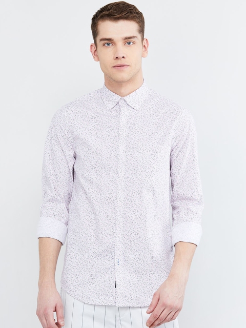 

max Men Pink Slim Fit Printed Casual Shirt