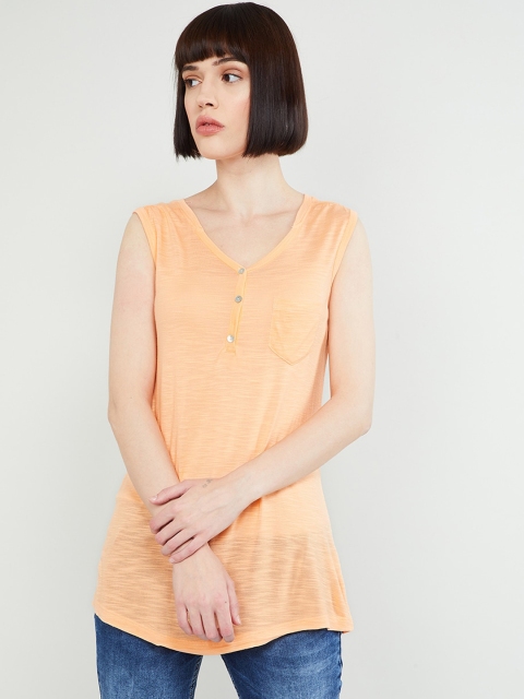 

max Women Orange Solid Top