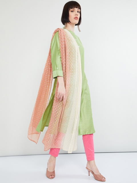 

max Beige & White Printed Dupatta