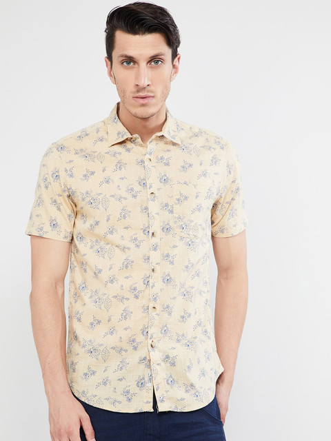 

max Men Yellow & Blue Floral Print Casual Shirt