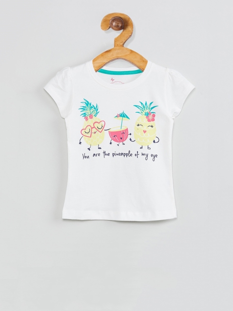 

max Girls White Printed Top