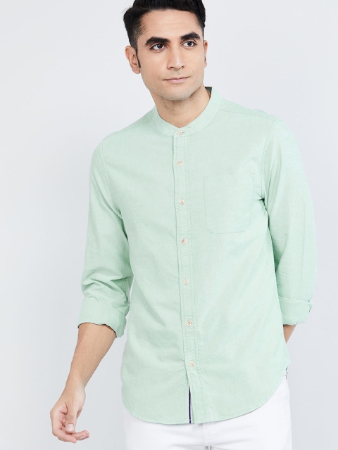 

max Men Mint Green Regular Fit Solid Casual Shirt