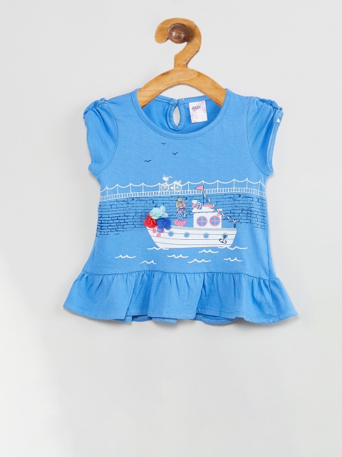 

max Girls Blue Printed Top