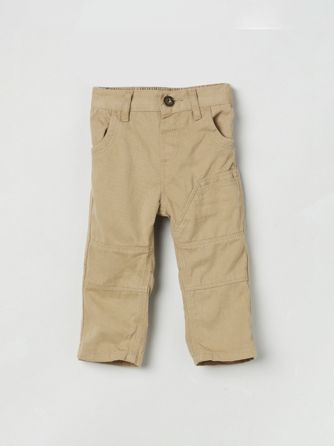 

max Boys Beige & Beige Smart Regular Fit Solid Regular Trousers