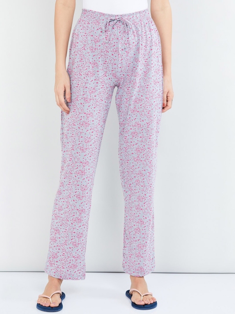 

max Women Grey & Pink Printed Pyjamas