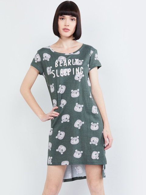 

max Women Green Printed Sleep Shirt