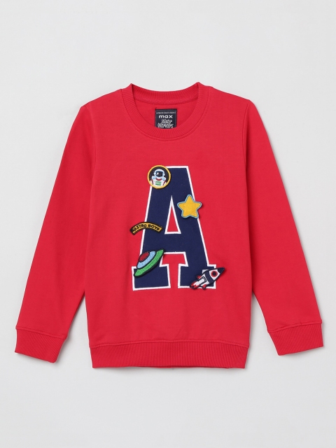

max Boys Red Printed Sweatshirt