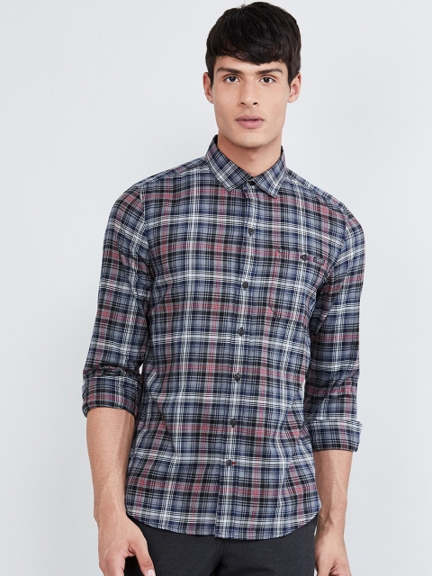 max Men Multicoloured Slim Fit Checked Casual Shirt, Multi