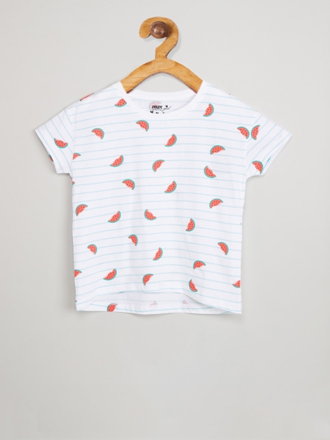 

max Girls White & Blue Striped Top