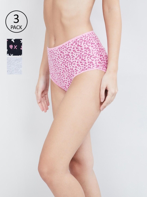 max Women Pack Of 3 Hipster Briefs PA19FULLBRIEF, Pink