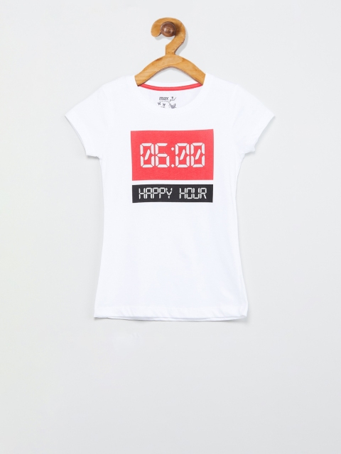 

max Girls White Printed Top
