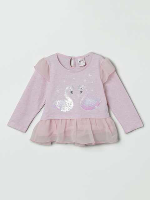 

max Girls Pink Sequinned A-Line Top