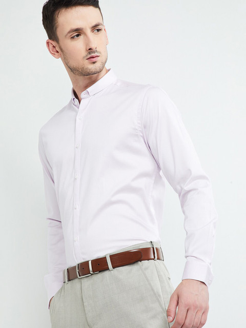 

max Men Pink Slim Fit Solid Formal Shirt