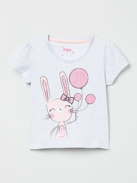 

max Girls Grey Printed Top
