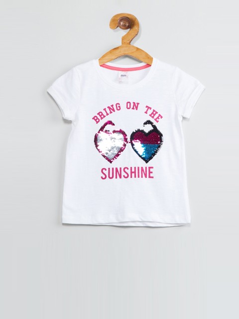 

max Girls White Embellished Top