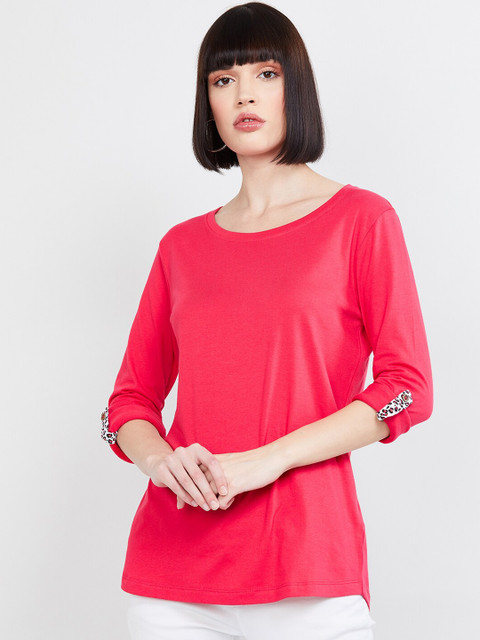 

max Women Pink Solid Top