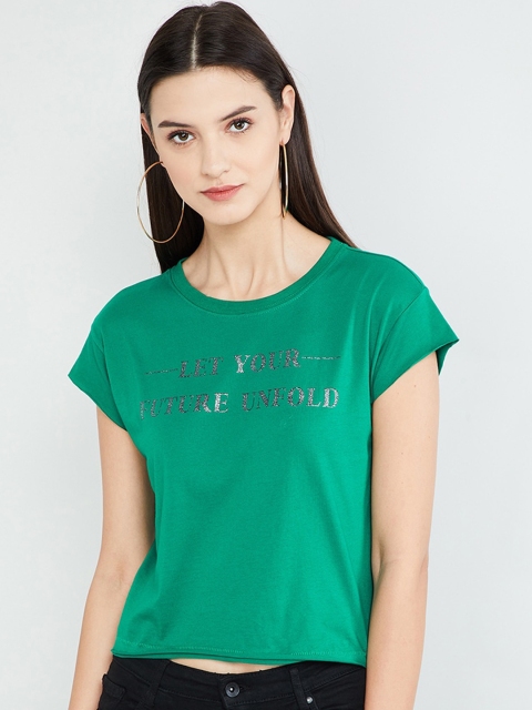 

max Women Green Printed Top