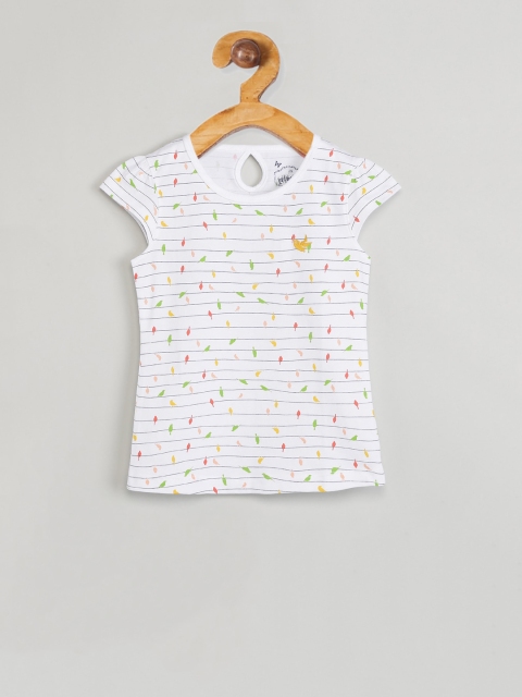 

max Girls White & Black Knitted Striped Top