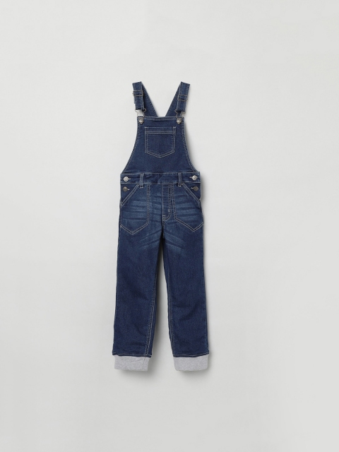 

max Boys Blue Solid Denim Dungarees