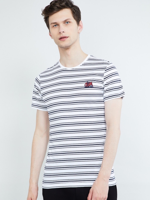 

max Men White Printed Halter Neck T-shirt