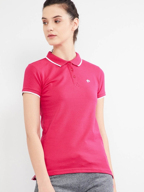 

max Women Fuchsia Solid Halter Neck T-shirt