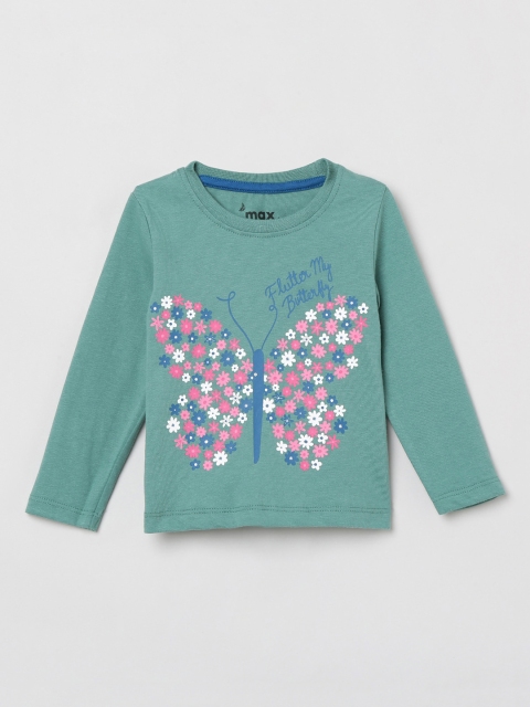 

max Girls Green Printed Top