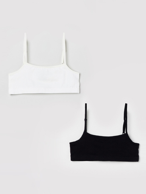 

max Girls Pack Of 2 Solid Cropped Camisoles S20EIN05MULTI, White
