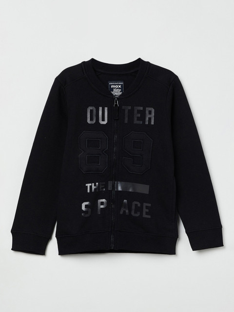 

max Boys Black Printed Sweatshirt