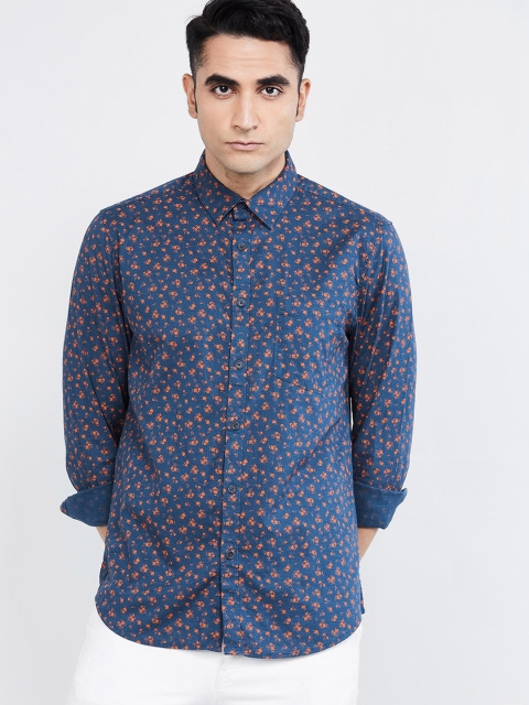 

max Men Blue & Orange Regular Fit Printed Casual Shirt