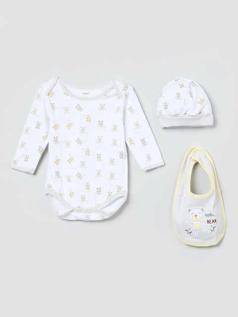 

max White Printed Baby Apparel Gift Set