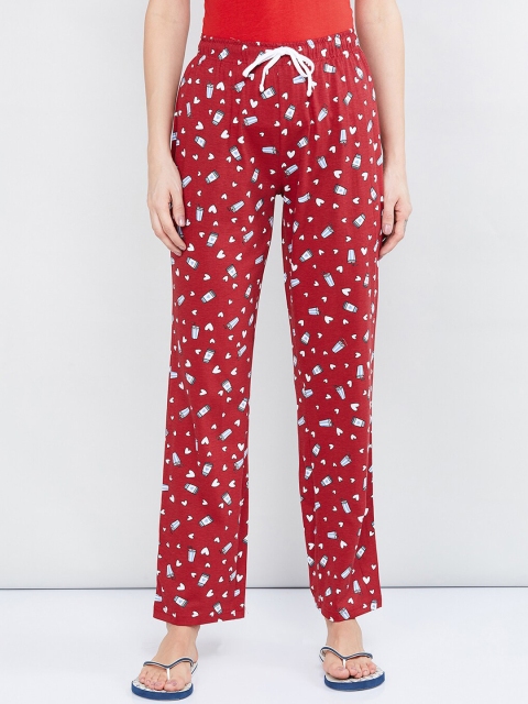 

max Women Red Printed Lounge Pants