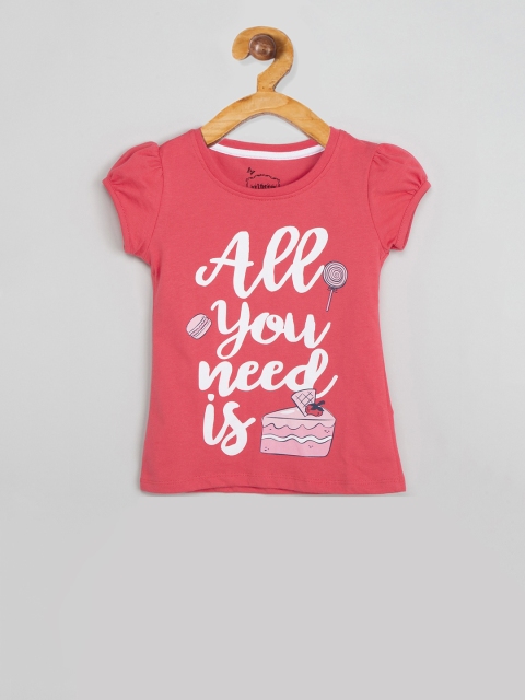 

max Girls Pink Printed Knitted Top