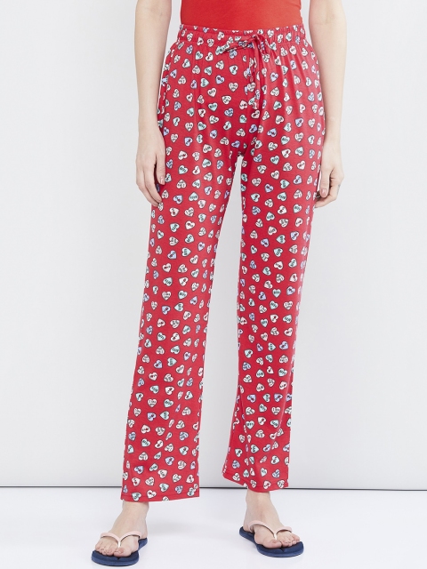 

max Women Red & White Printed Pyjamas