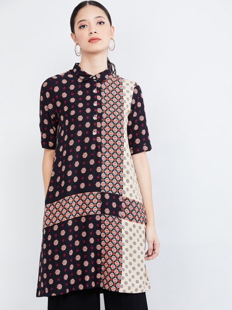 

max Women Multicoloured Floral Print Straight Kurta, Multi